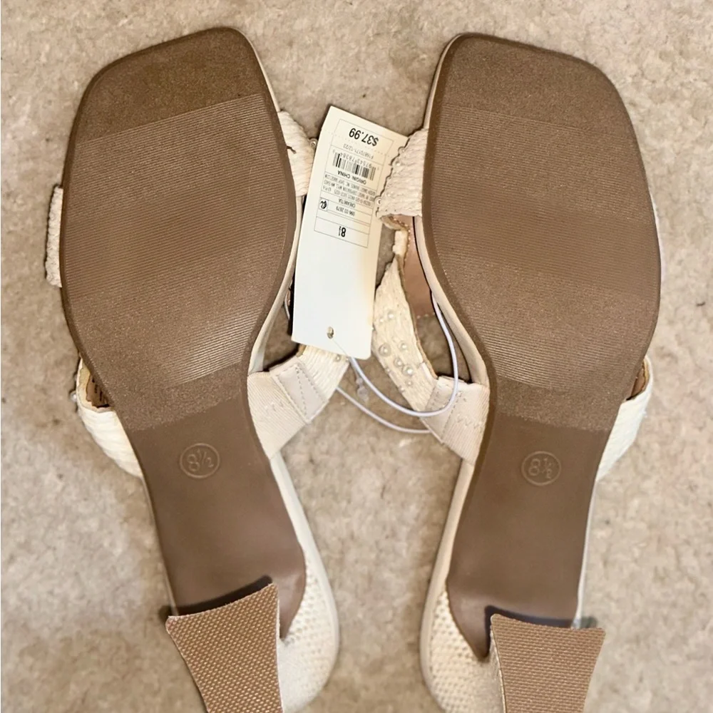 NWT a new day Ivory Embellished Heels - Picture 3 of 4